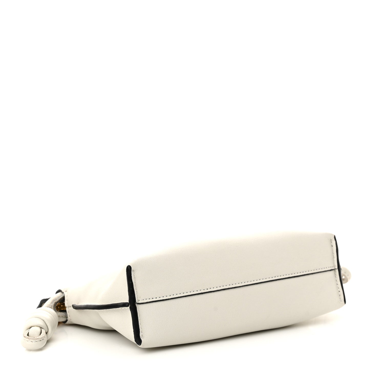 Calfskin Nano Flamenco Knot Clutch Soft White