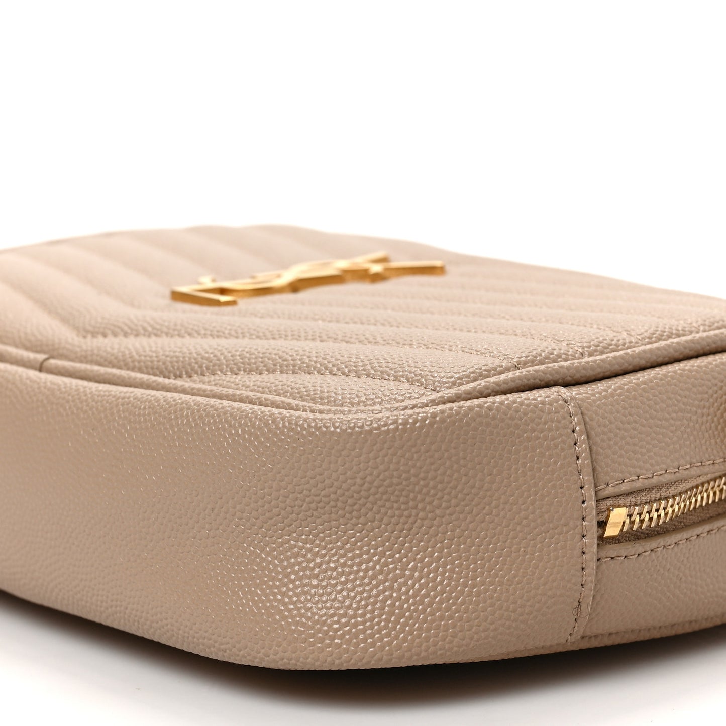 Grain De Poudre Matelasse Monogram Mini Lou Camera Bag Dark Beige