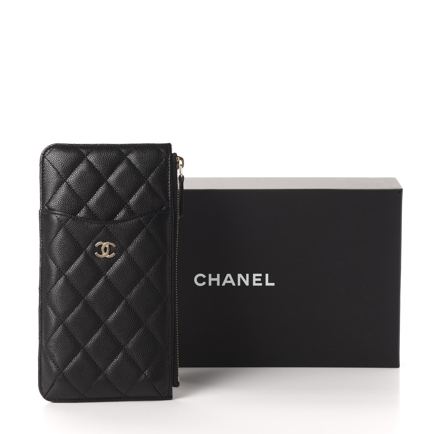 Chanel Caviar Quilted Classic Flat Wallet Pouch Black 8 of 8