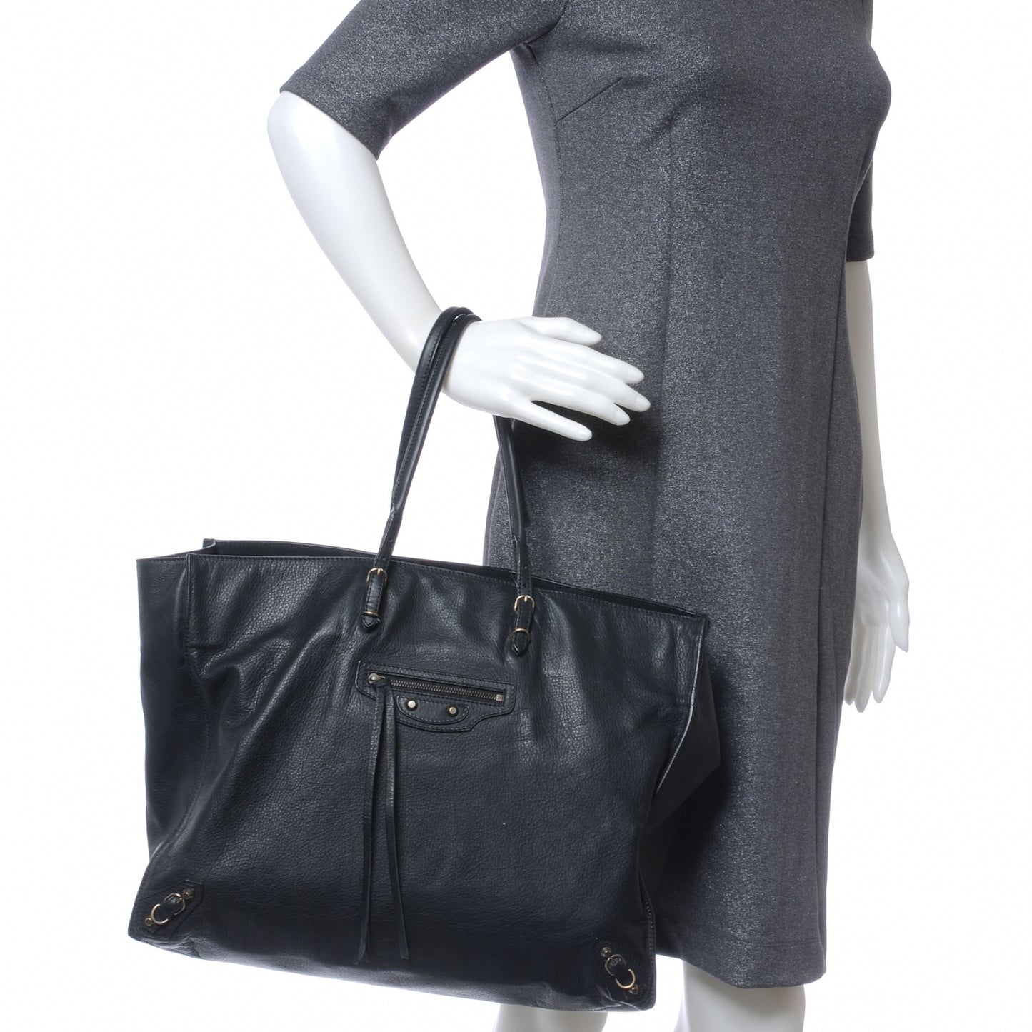 Supple Calfskin Papier A4 Tote Black