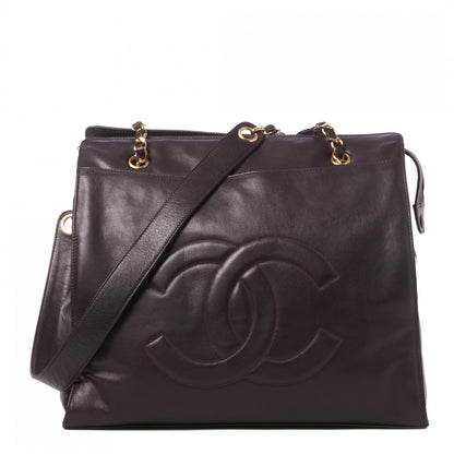 Chanel Lambskin CC Tote Brown 1 of 9