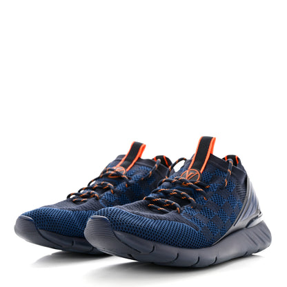 Louis Vuitton Knit Damier Mens Fastlane Sneakers 10 Cobalt 3 of 8
