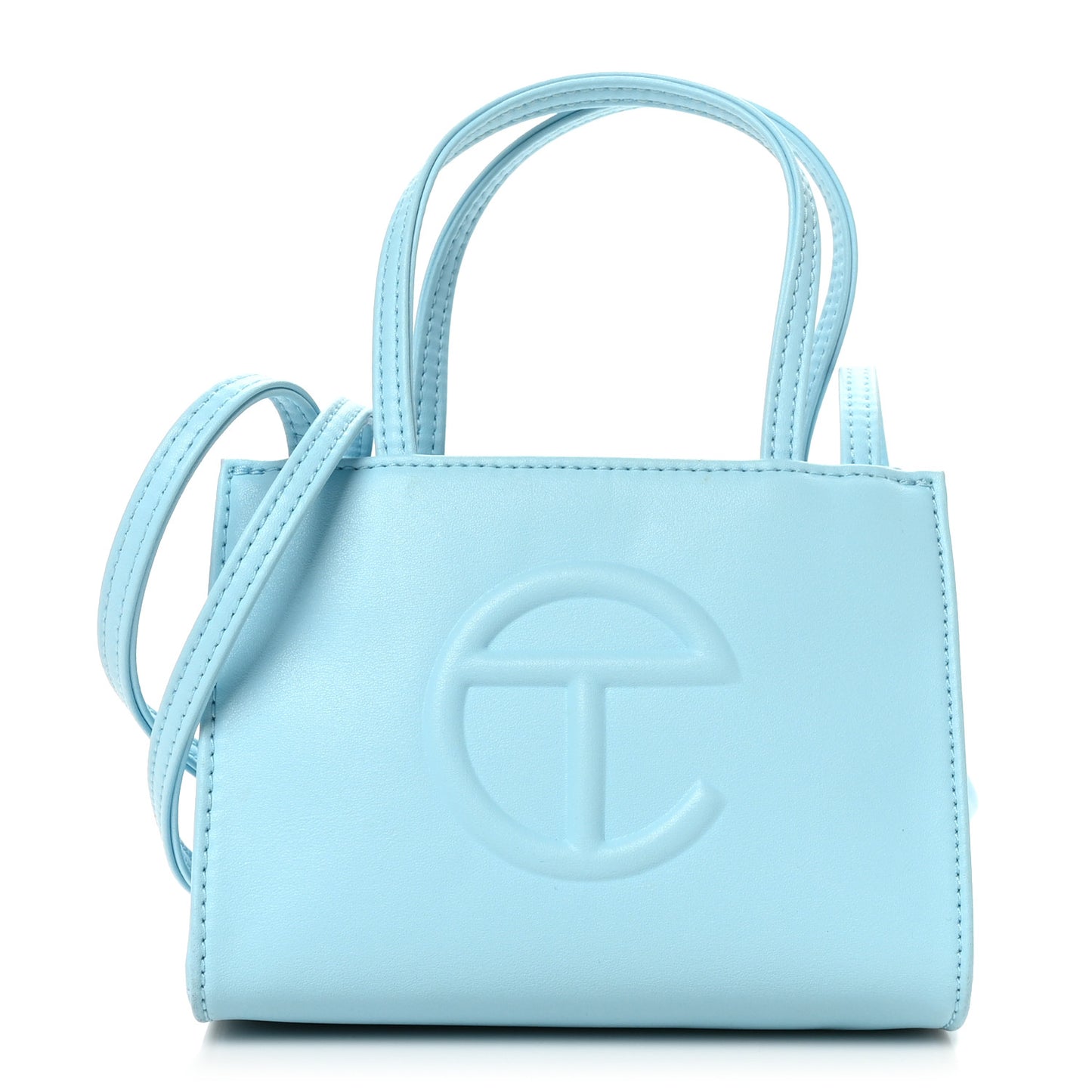 Vegan Leather Small Shopping Bag Pool Blue