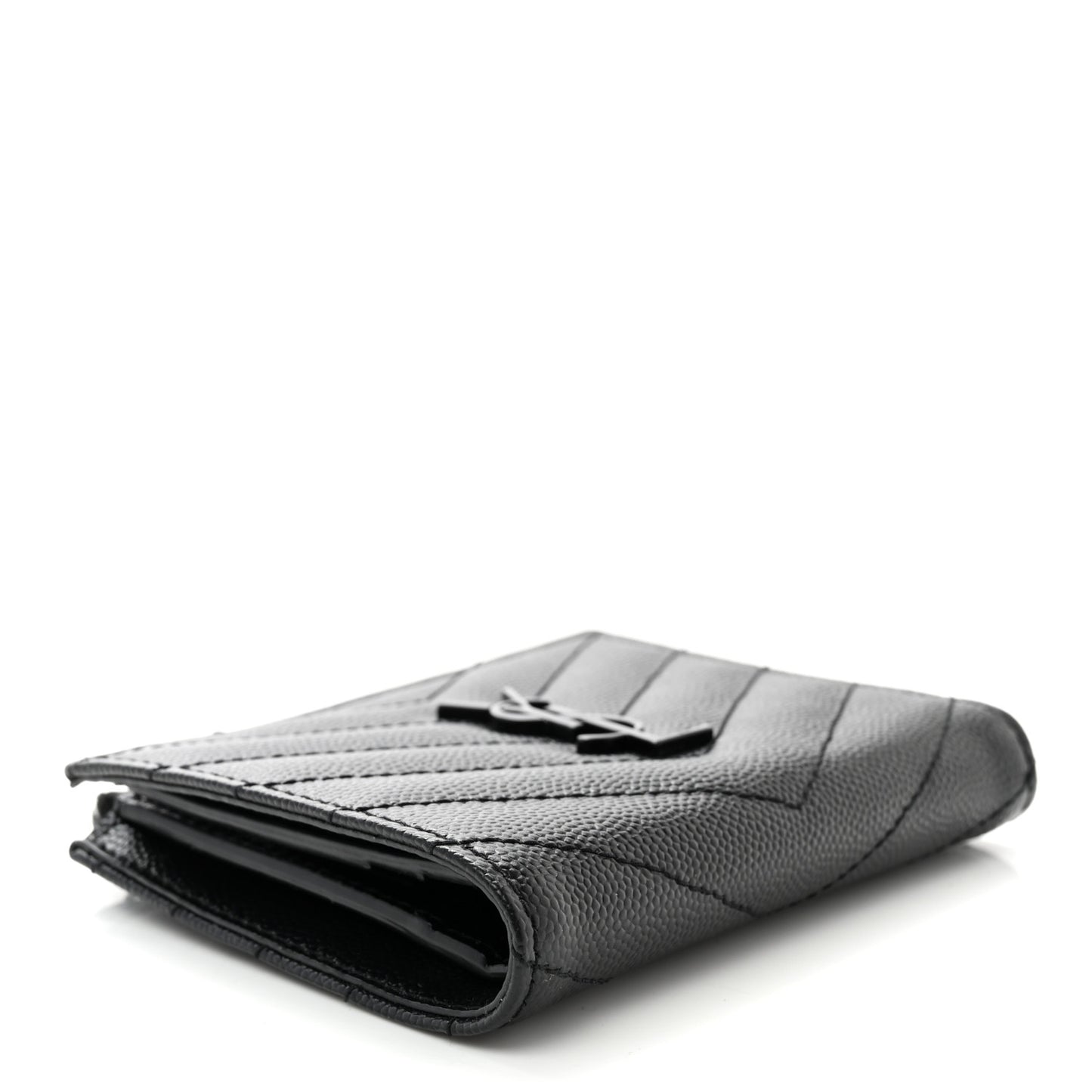 Grain De Poudre Matelasse Chevron Monogram Zipped Card Case Black