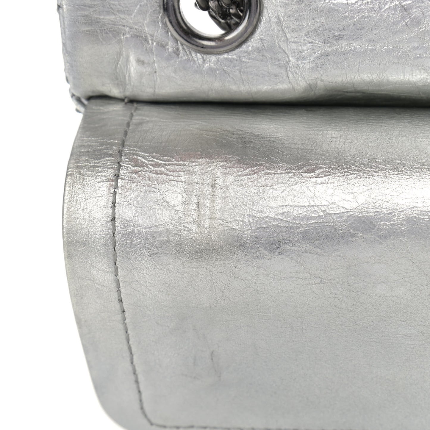 Metallic Aged Calfskin Quilted 2.55 Reissue 226 Flap Silver