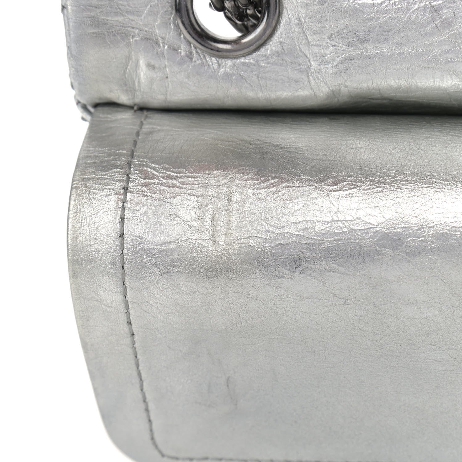 Chanel Metallic Aged Calfskin Quilted 2.55 Reissue 226 Flap Silver 9 of 15