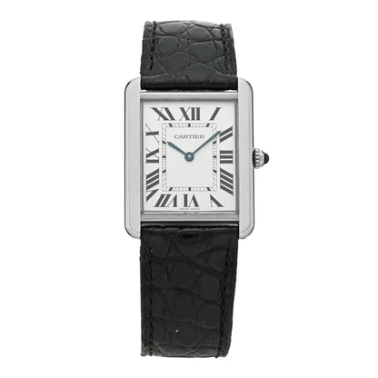 Cartier Stainless Steel Alligator 27mm Tank Solo Quartz Watch 1 of 5