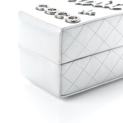 Chanel Metallic Goatskin Lait de Coco Milk Carton Bag Silver 7 of 10