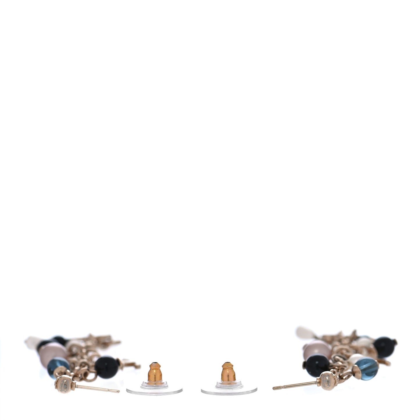 Pearl Chain CC Dangle Earrings