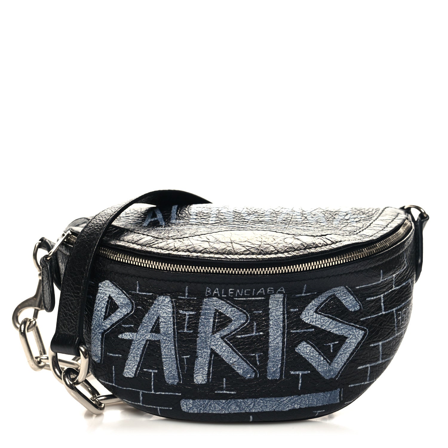 Balenciaga Agneau Arena Graffiti All Over XXS Souvenir Belt Bag Black White 1 of 10