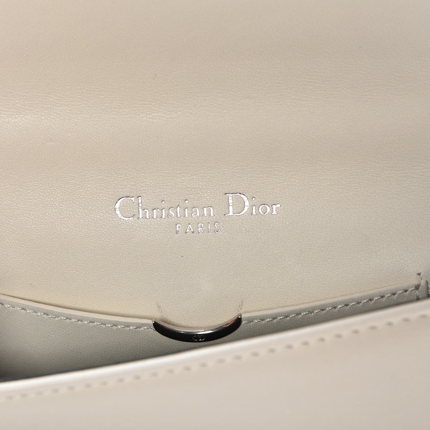 Calfskin Mini Diorama Flap Bag Off White
