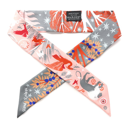 Hermes Silk Le Charme D Orphee Twilly Gris Acier Rose Poudre 1 of 4