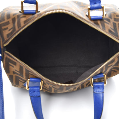 Fendi Zucca Vitello Elite Small Boston Tobacco Blue Neon 5 of 7