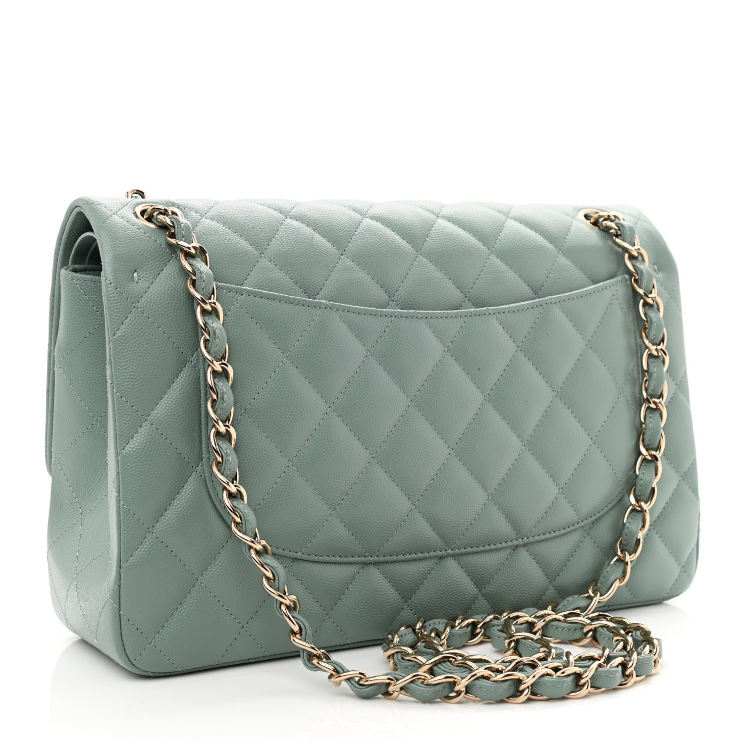 Chanel Caviar Quilted Jumbo Double Flap Light Blue 2 of 11