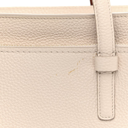 Salvatore Ferragamo Hammered Calfskin Double Handle Small Amy Tote Bone Copper 10 of 11