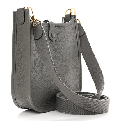 Hermes Taurillon Clemence Evelyne TPM Gris Meyer 2 of 10