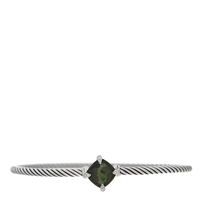 David Yurman Sterling Silver Diamond Green Orchid 9mm Chatelaine Bracelet 1 of 3