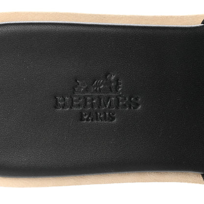 Hermes Calfskin Cork Eze 30 Sandals 36 Black 6 of 9