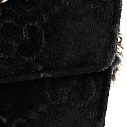 Gucci Velvet GG Monogram Mini Dionysus Chain Wallet Blue Beige Black 12 of 17