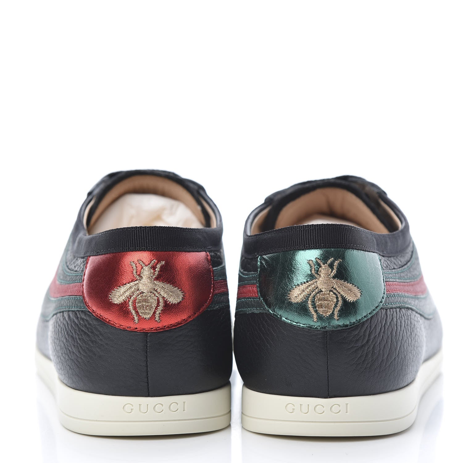 Gucci Calfskin Mens Web Falacer Sneakers 9.5 Black 5 of 9