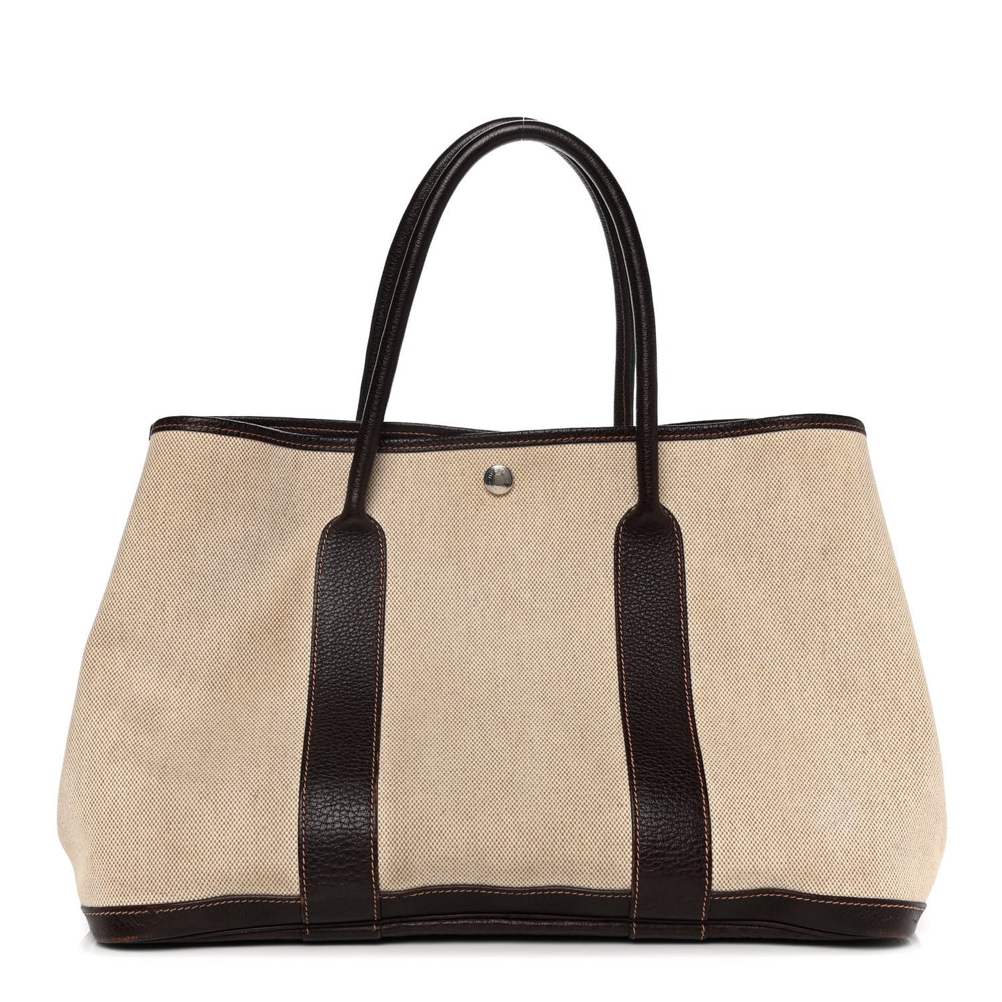 Buffle Sindhu Toile Garden Party 36 MM Tote Marron Fonce