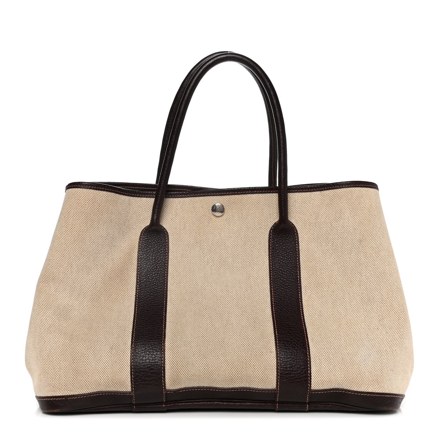Hermes Buffle Sindhu Toile Garden Party 36 MM Tote Marron Fonce 1 of 18