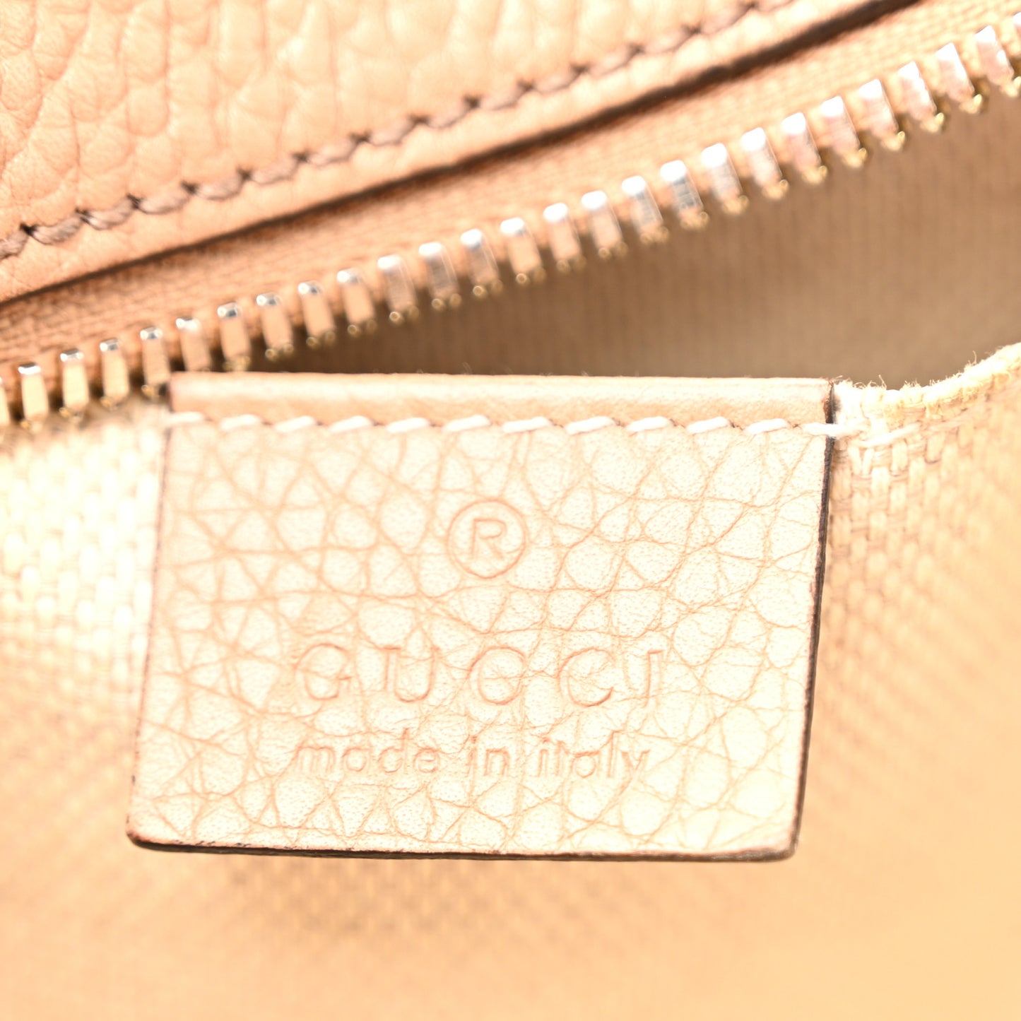 Pebbled Calfskin Small Soho Disco Bag Camelia