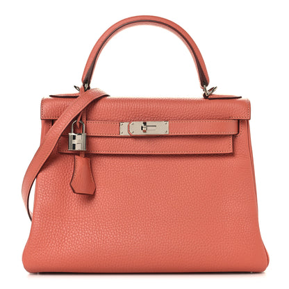 Hermes Taurillon Clemence Kelly Retourne 28  Rose Thé 1 of 13