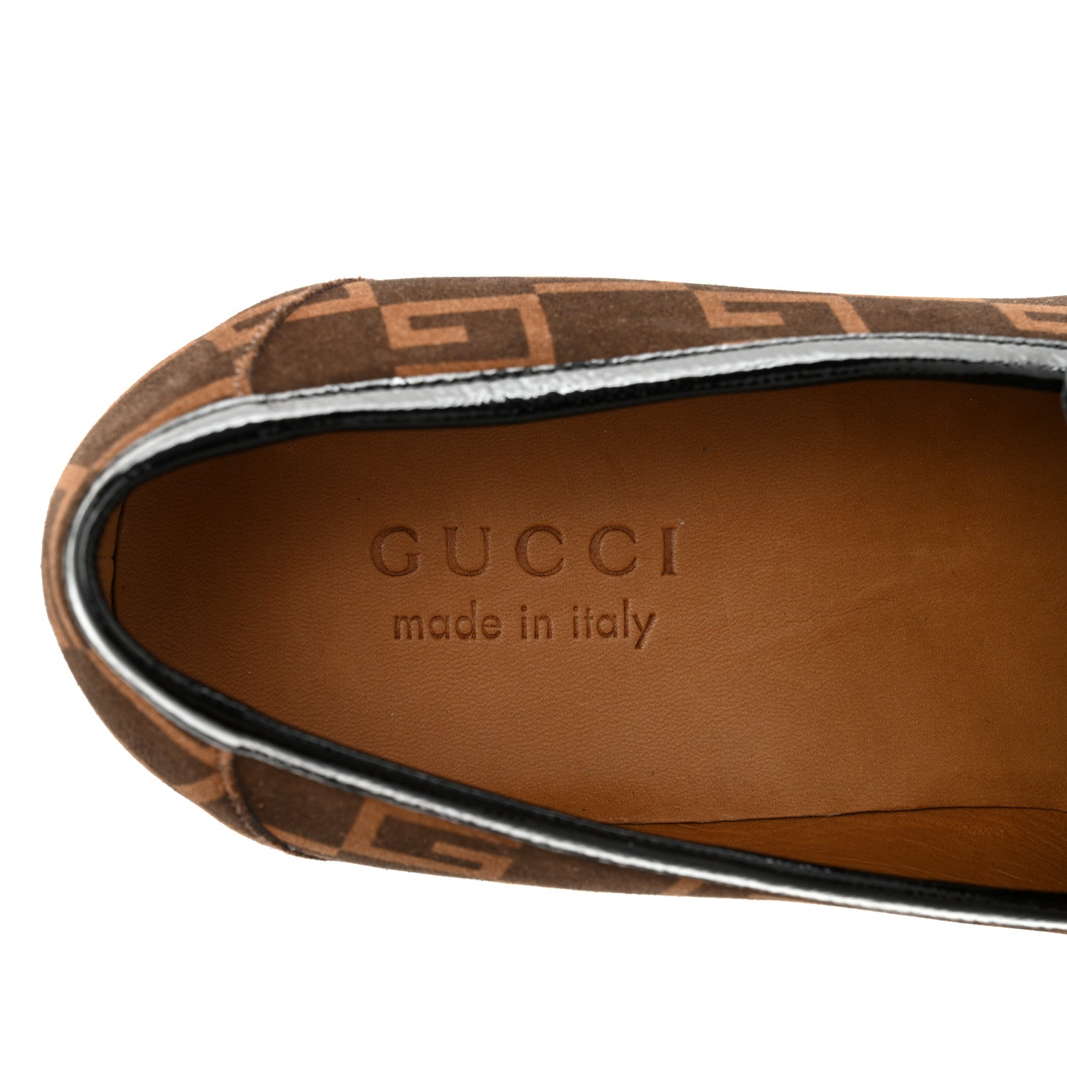 Gucci Vernice Naplack Suede Mens Square G Loafers 9 Black Sigaro 7 of 13