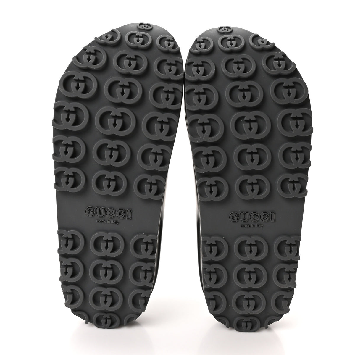 Gucci Soft Rubber Womens Interlocking G Platform 42mm Slide Sandals 38 Black 6 of 10