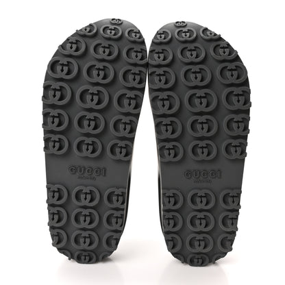 Gucci Soft Rubber Womens Interlocking G Platform 42mm Slide Sandals 38 Black 6 of 10