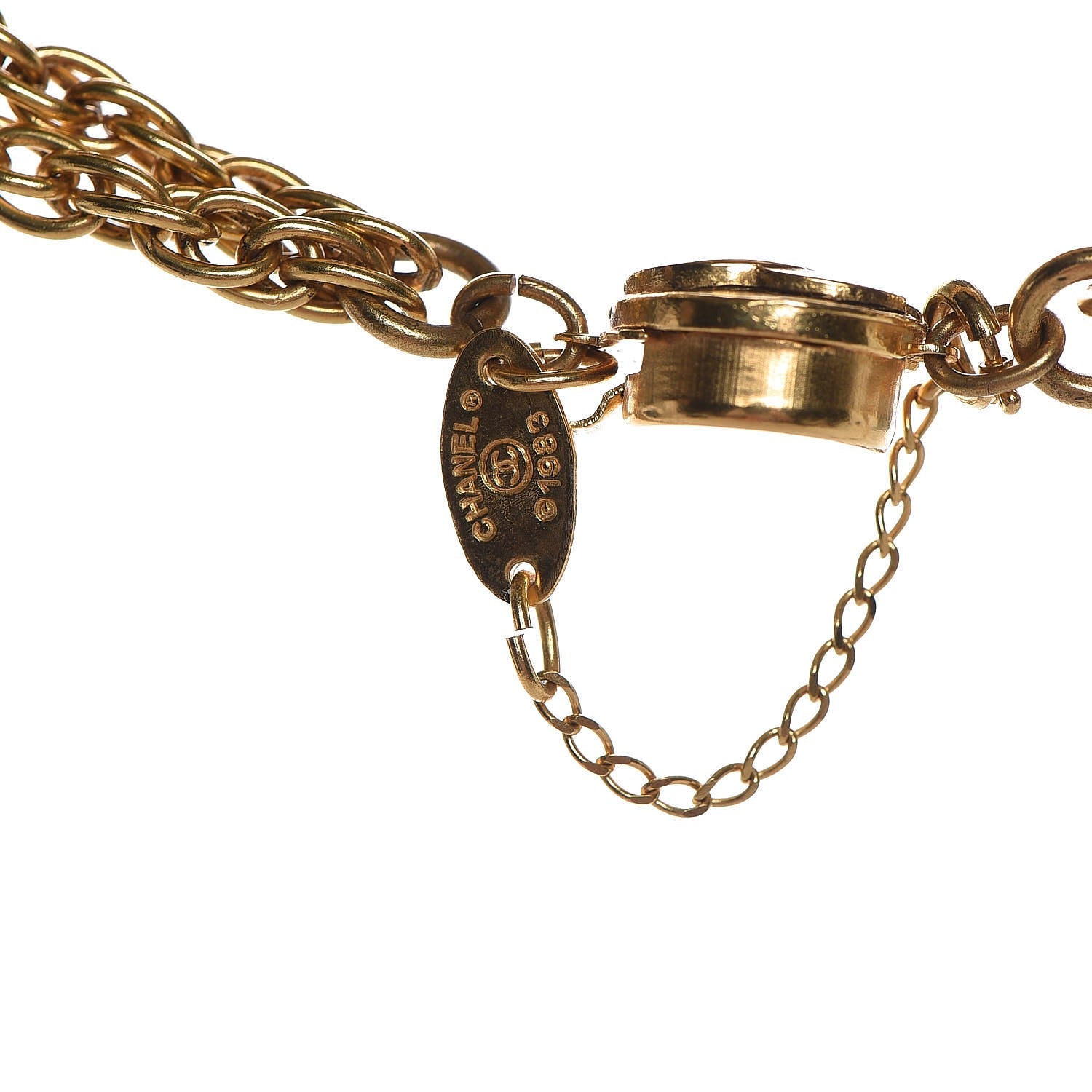 Chanel Pearl Clover Long Necklace Gold 4 of 6