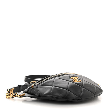 Chanel Lambskin Enamel Quilted Waist Bag Black 3 of 9