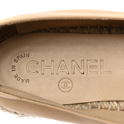 Chanel Lambskin CC Espadrilles 37 Beige Black 7 of 13
