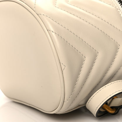 Gucci Calfskin Matelasse Mini GG Marmont Round Backpack White 10 of 10