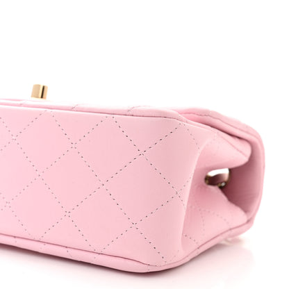Chanel Lambskin Quilted Mini Rectangular Flap Light Pink 10 of 11