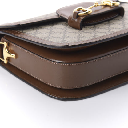 Gucci GG Supreme Monogram Horsebit 1955 Shoulder Bag Beige Brown Sugar 6 of 10