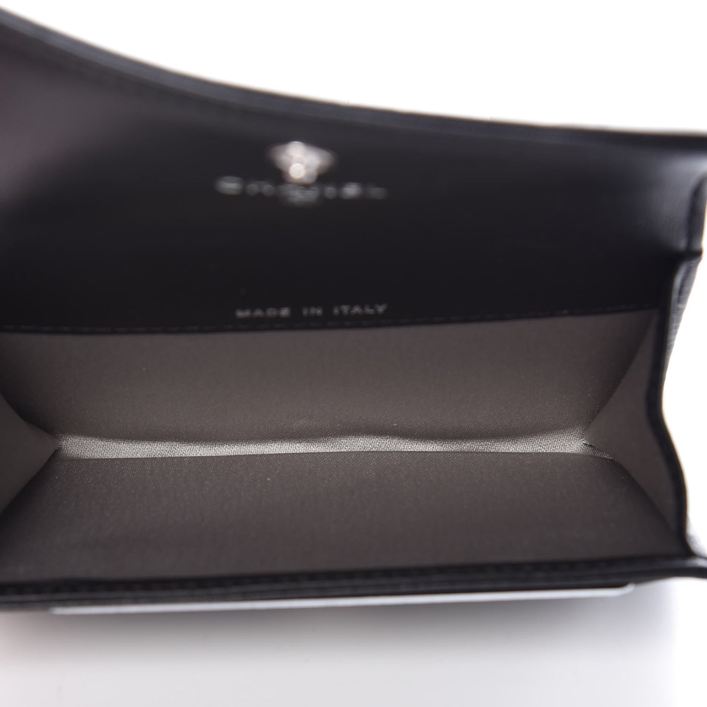 Lambskin Camellia Embossed Card Holder Wallet Black