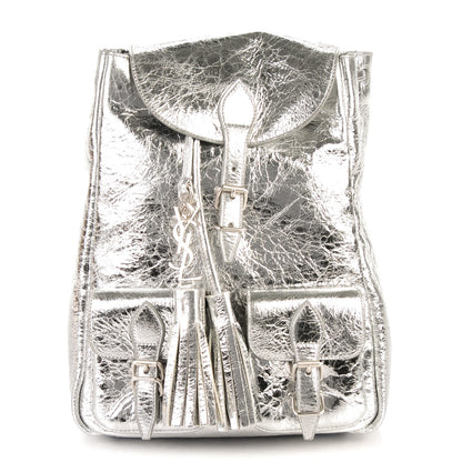 Saint Laurent Metallic Calfskin Festival Backpack Silver 1 of 7
