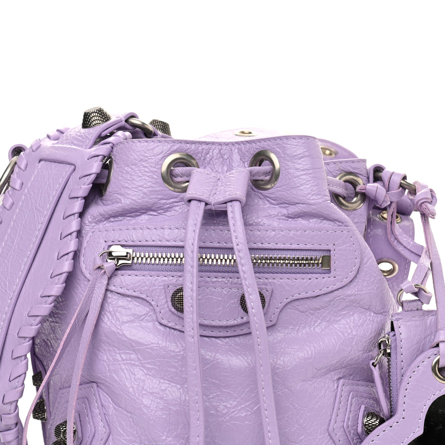 Agneau Arena Le Cagole Bucket Bag XS Lilac