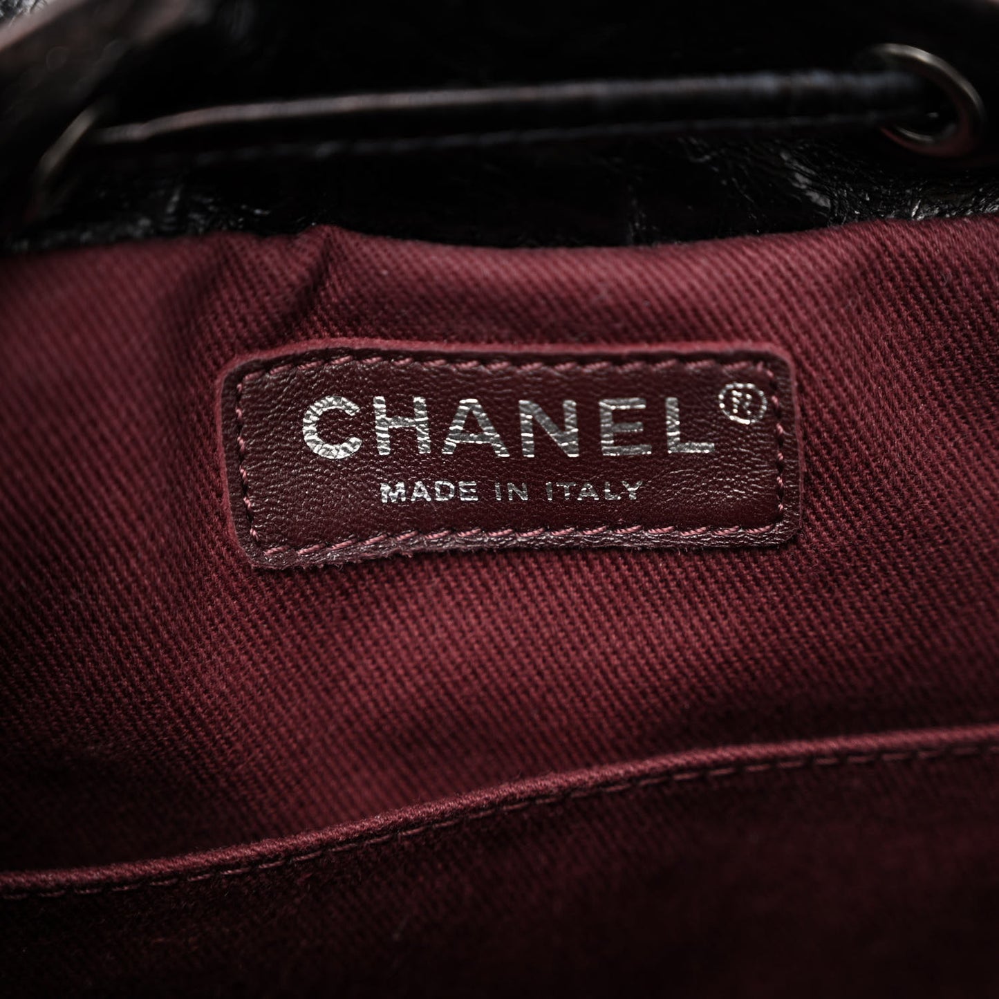 Glazed Calfskin Shearling Quilted Small Mountain Backpack Black Ivory