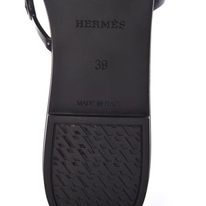Hermes Rubber Chaine d'Ancre Rivage Sandals 39 Black 7 of 9