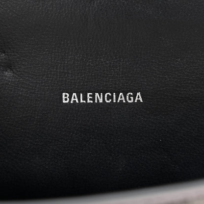 Balenciaga Metallic Shiny Calfskin Crocodile Embossed Hourglass Top Handle Bag XS Gunmetal 6 of 15