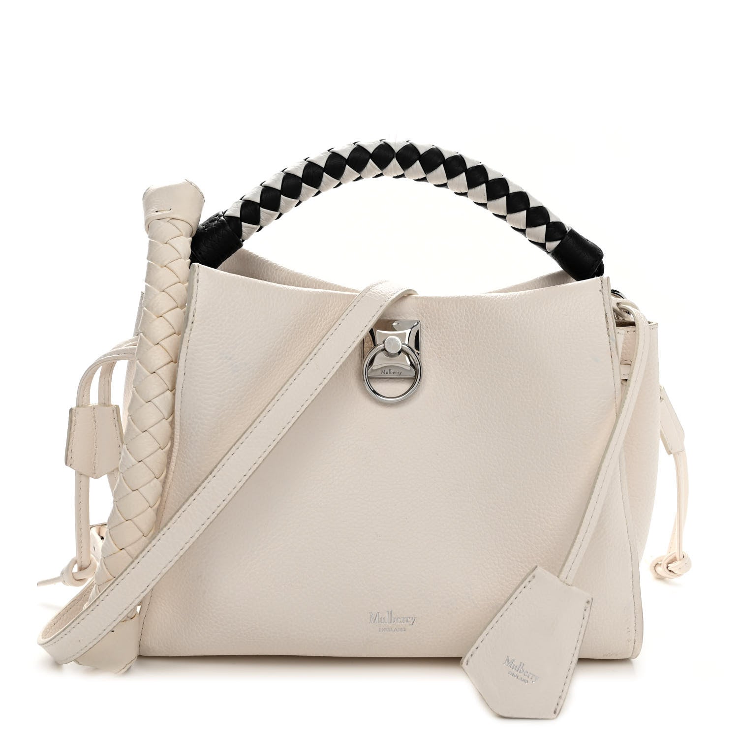 Mulberry Heavy Grain Small Iris Tote Chalk Black 1 of 10