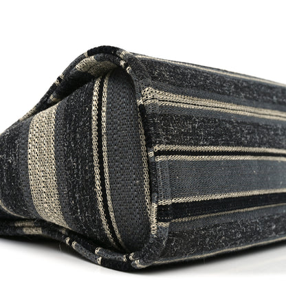 Chanel Striped Canvas Small Deauville Tote Dark Grey 9 of 11