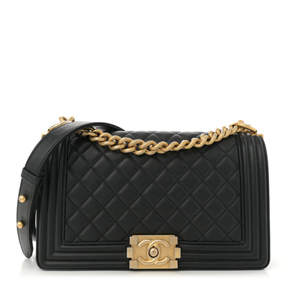 Chanel Lambskin Quilted Medium Boy Flap Black 1 of 12