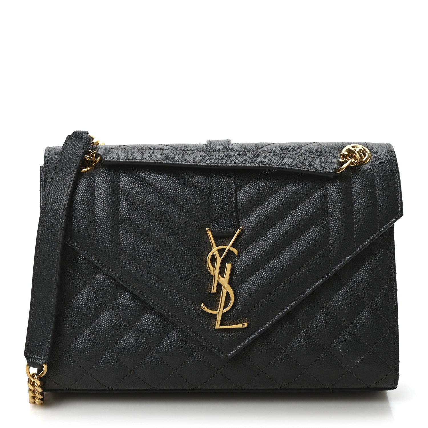 Saint Laurent Grain De Poudre Textured Mixed Matelasse Triquilt Medium Monogram Satchel Dark Smog 1 of 11