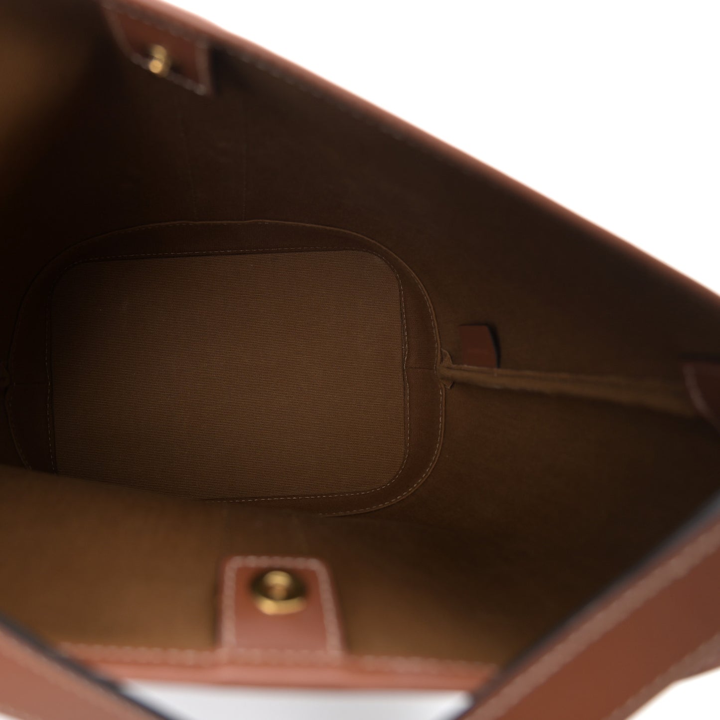 Triomphe Canvas Calfskin Small Bucket Bag Tan