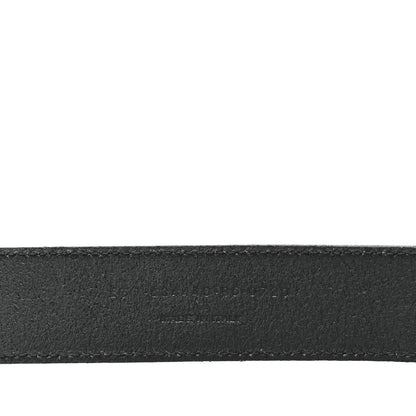 Saint Laurent Vegetable Browny Craquele Monogram Square Buckle Belt 85 34 Black 4 of 6