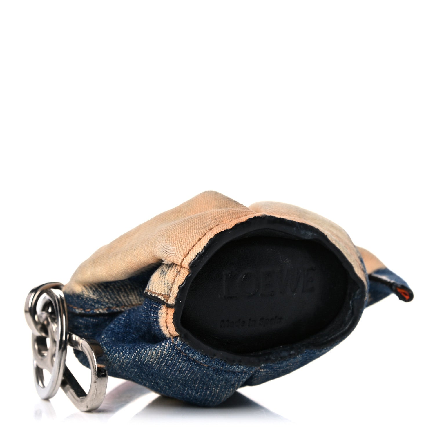 Loewe Denim Calfskin Elephant Coin Purse Bag Charm Key Holder Blue Multicolor 4 of 15
